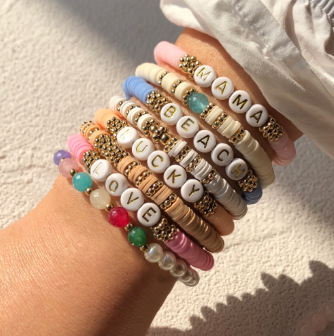 Wholesale Polymer Clay Elastic Rope Bracelet